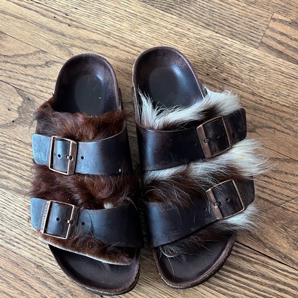 Birkenstock Arizona with calf skin insert worn once